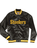 Mitchell And Ness Pittsburgh Steelers  Black Satin Light Weight Jacket