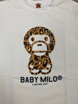 Bape white cheetah print Baby Milo t shirt