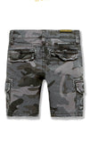 Jordan Craig KIDS WAR TORN CARGO SHORTS ( BLACK CAMO )