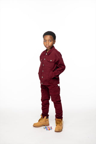 Jordan Craig KIDS TRIBECA  TWILL TRUCKER Set (BORDEAUX)