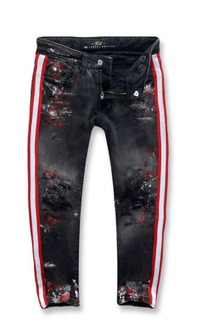 KIDS TALLADEGA STRIPED DENIM (BLACK SHADOW)