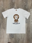 Bape white cheetah print Baby Milo t shirt